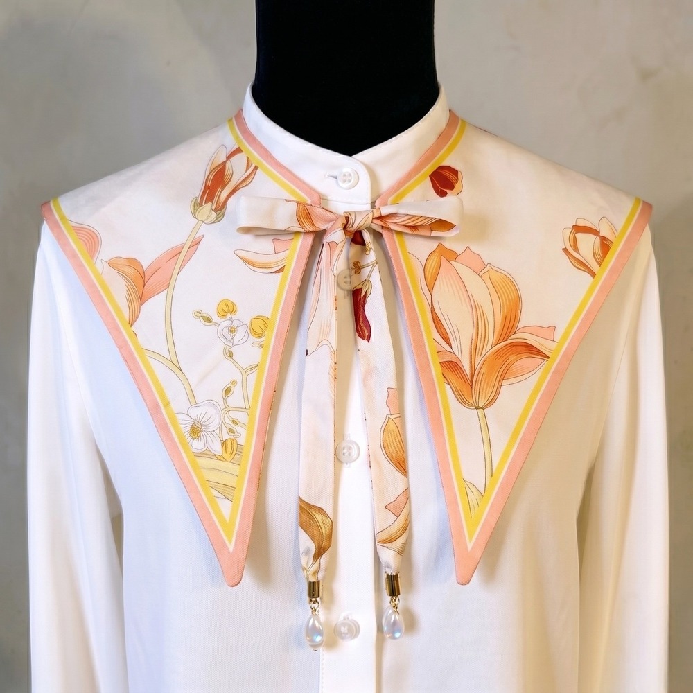 Fine Art Print Detachable Collar Neck Scarf Art Nouveau Cottagecore Sailor Bib